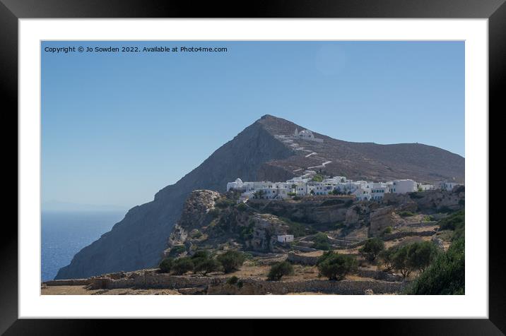 Church of Panagia, Folegandros Framed Mounted Print by Jo Sowden