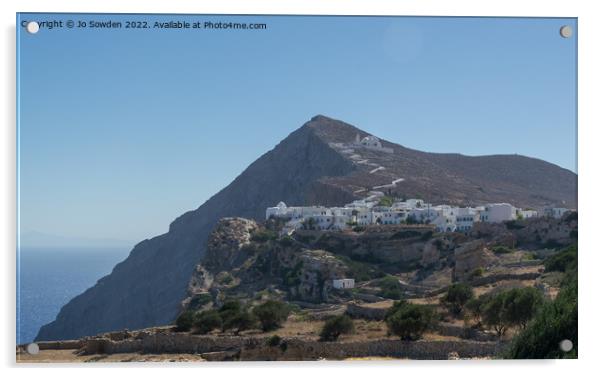 Church of Panagia, Folegandros Acrylic by Jo Sowden
