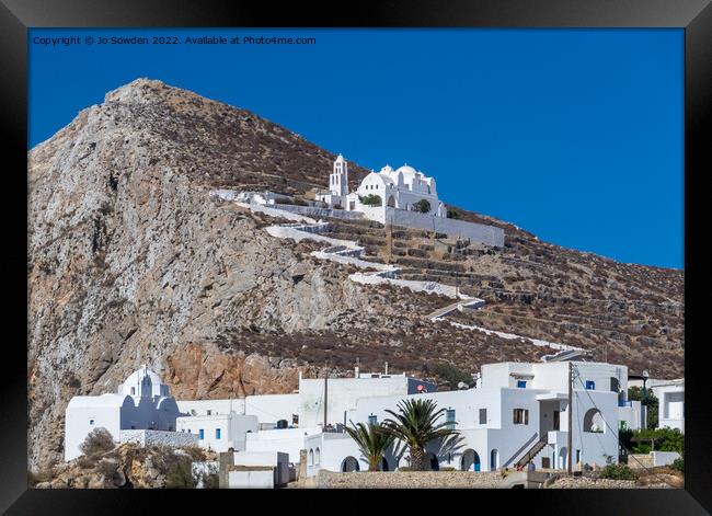 Church of Panagia, Folegandros Framed Print by Jo Sowden
