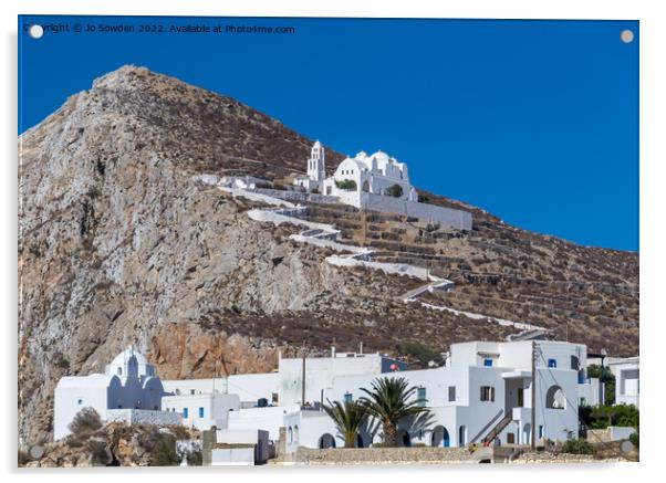 Church of Panagia, Folegandros Acrylic by Jo Sowden
