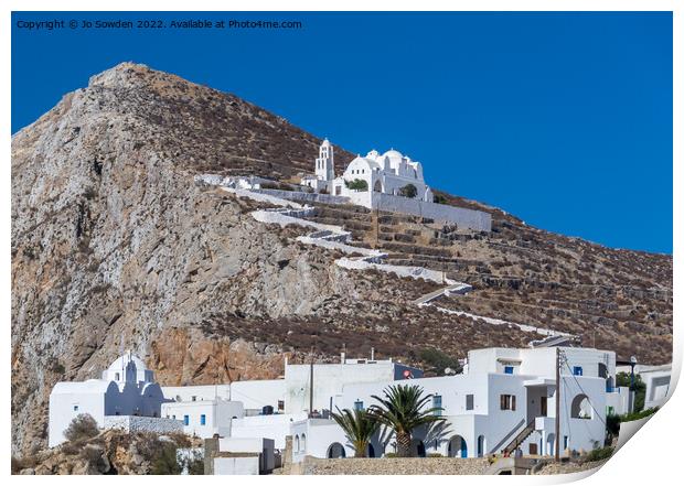 Church of Panagia, Folegandros Print by Jo Sowden