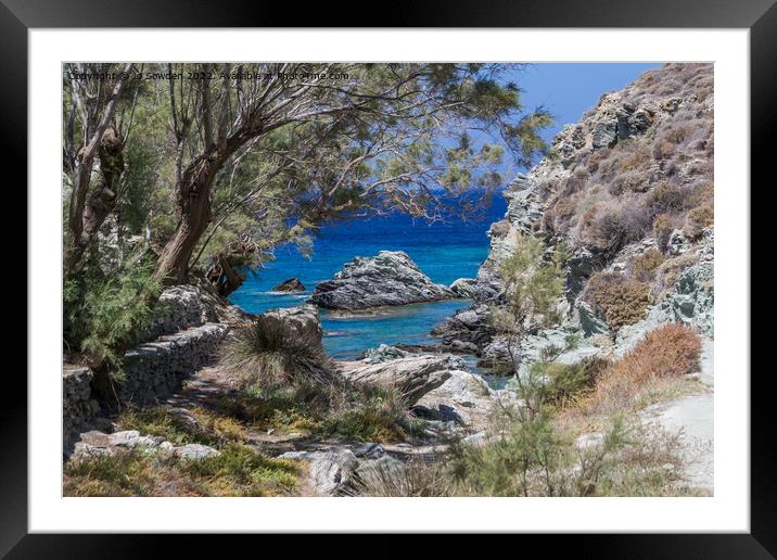 Folegandros coast Framed Mounted Print by Jo Sowden