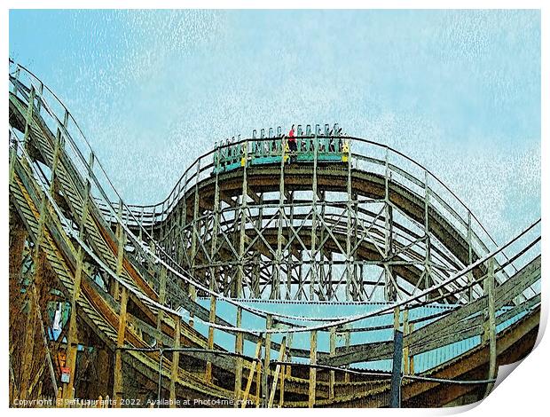 Scenic Railway at Dreamland, Margate Print by Jeff Laurents