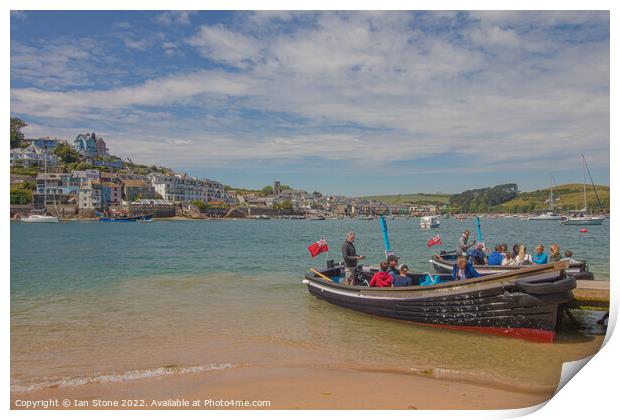 Salcombe and East Portlemouth ferry boats. Print by Ian Stone