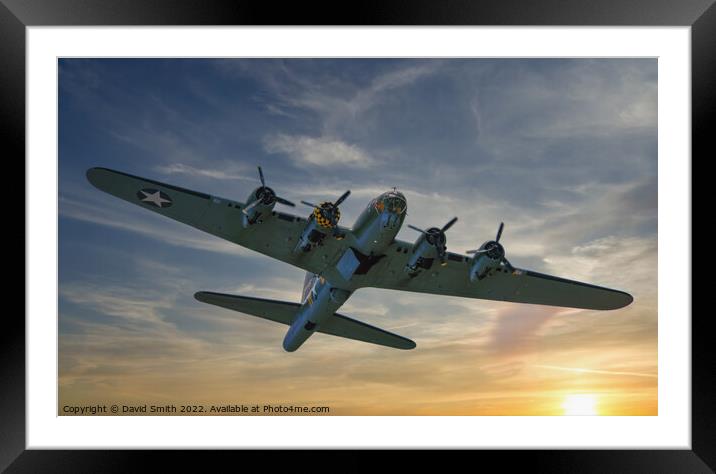 B17 Bomber Framed Mounted Print by David Smith