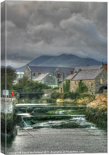 Annalong, Corn Mill, County Down Canvas Print by David McFarland