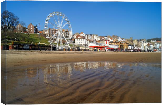 Scarborough Big Wheel and Beach Canvas Print by Darren Galpin