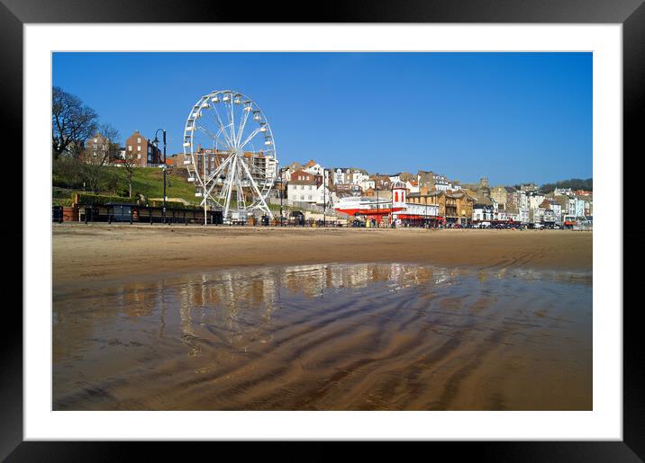 Scarborough Big Wheel and Beach Framed Mounted Print by Darren Galpin