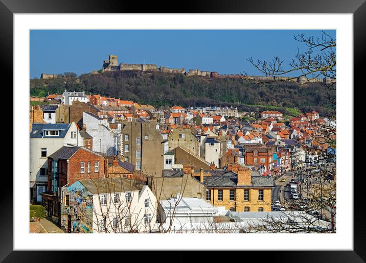 Scarborough Old Town and Castle Framed Mounted Print by Darren Galpin