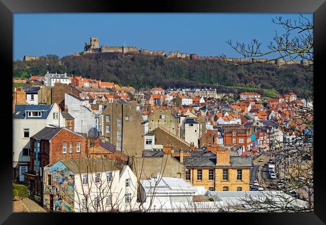 Scarborough Old Town and Castle Framed Print by Darren Galpin