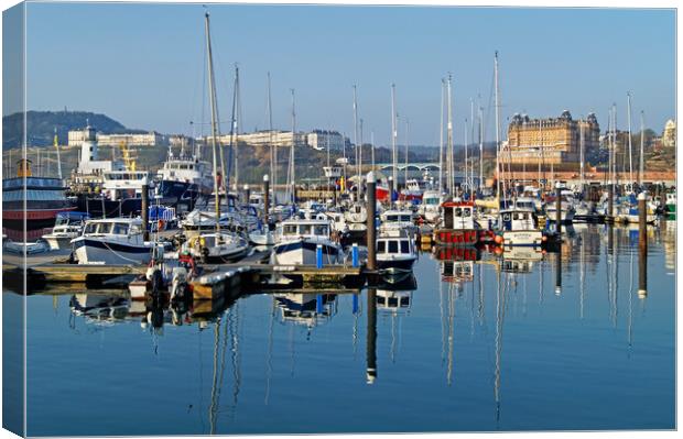 Scarborough Harbour Reflections Canvas Print by Darren Galpin