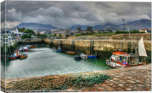 Annalong Harbour, County Down Canvas Print by David McFarland