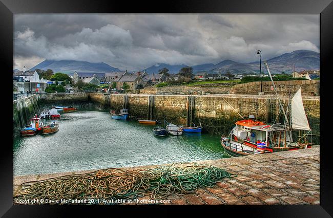 Annalong Harbour, County Down Framed Print by David McFarland