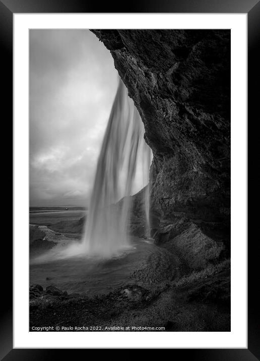 Seljalandsfoss waterfall in southern Iceland Framed Mounted Print by Paulo Rocha