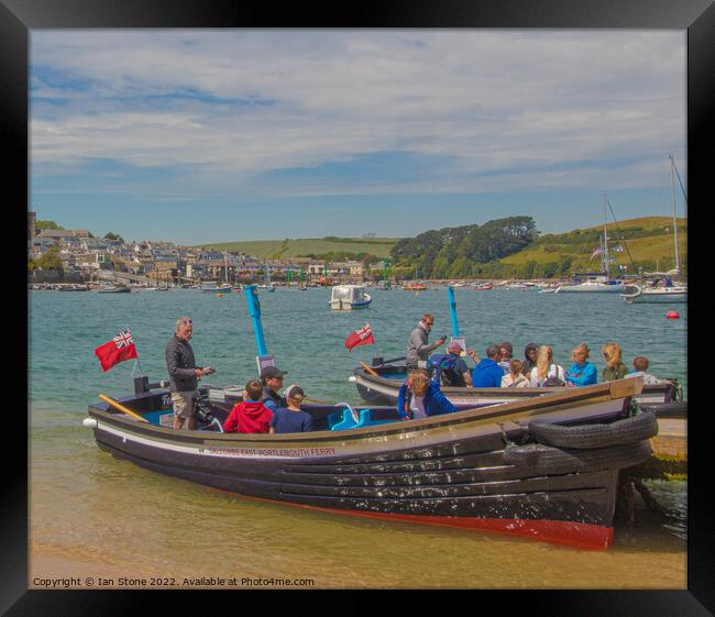Salcombe Ferry Boats A Bustling Coastal Scene Framed Print by Ian Stone