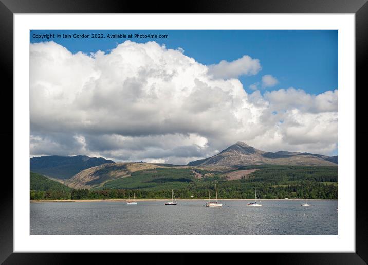 Isle of Arran - View of Goatfell and Brodick Bay  - Scotland Framed Mounted Print by Iain Gordon