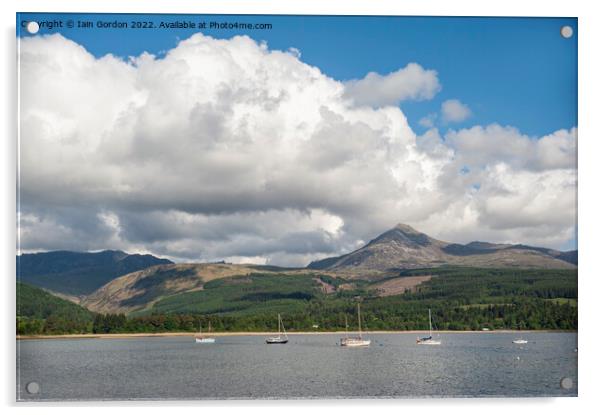 Isle of Arran - View of Goatfell and Brodick Bay  - Scotland Acrylic by Iain Gordon