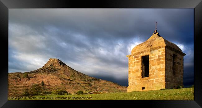 Roseberry Topping and Shooting Box Framed Print by Martin Davis