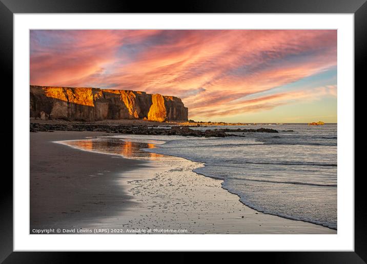 Sunset Seaham Beach Framed Mounted Print by David Lewins (LRPS)