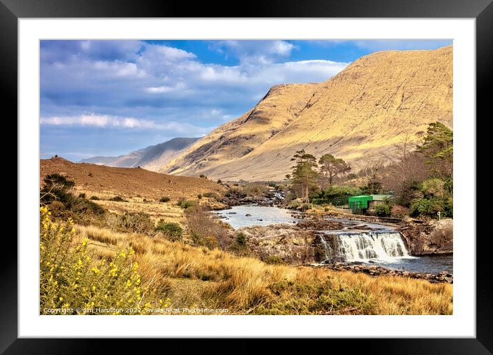 Aasleagh Falls, Connemara, Ireland Framed Mounted Print by jim Hamilton