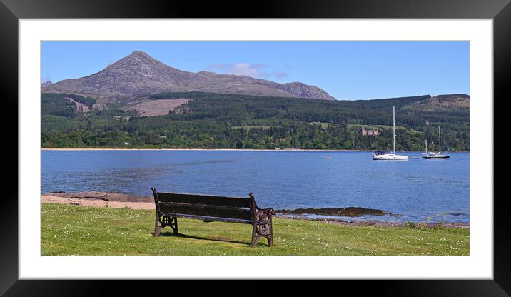 Brodick bay view of Goat Fell, Arran Framed Mounted Print by Allan Durward Photography