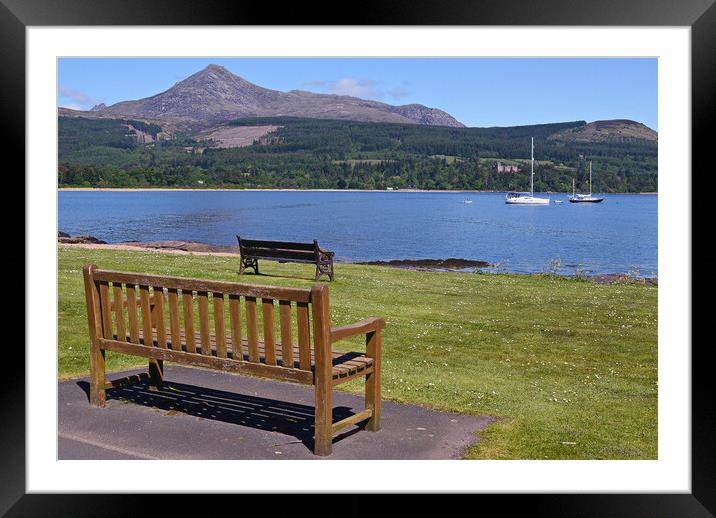 Brodick bench view Isle of Arran Framed Mounted Print by Allan Durward Photography