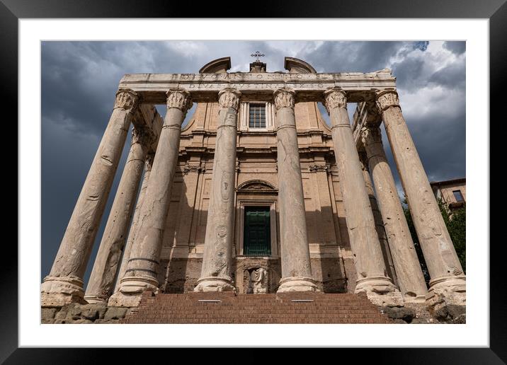 Temple of Antoninus and Faustina in Rome Framed Mounted Print by Artur Bogacki