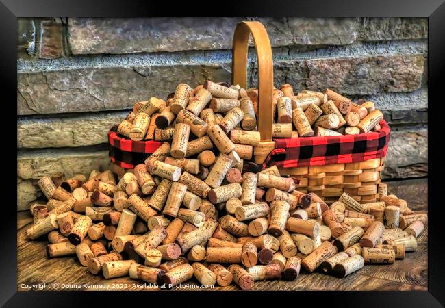 My Corks Runneth Over Framed Print by Donna Kennedy