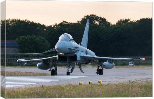 Typhoon taxiing to the runway Canvas Print by Jason Wells