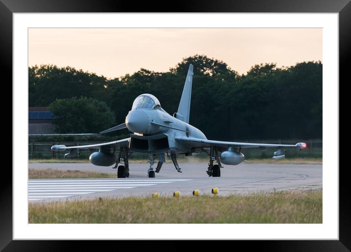 Typhoon taxiing to the runway Framed Mounted Print by Jason Wells