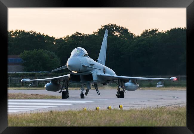 Typhoon taxiing to the runway Framed Print by Jason Wells