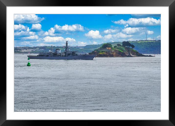 The Mighty HMS Kent Framed Mounted Print by Roger Mechan