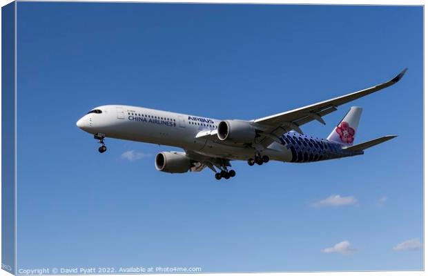 China Airlines Airbus A350-941 Canvas Print by David Pyatt