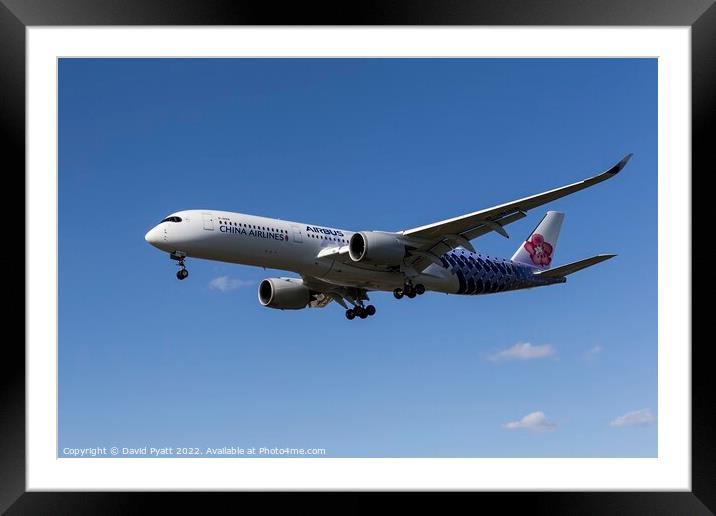 China Airlines Airbus A350-941 Framed Mounted Print by David Pyatt