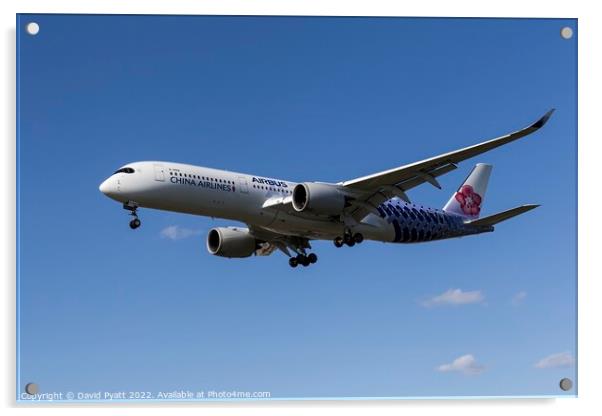 China Airlines Airbus A350-941 Acrylic by David Pyatt