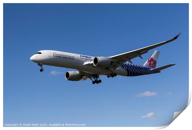 China Airlines Airbus A350-941 Print by David Pyatt