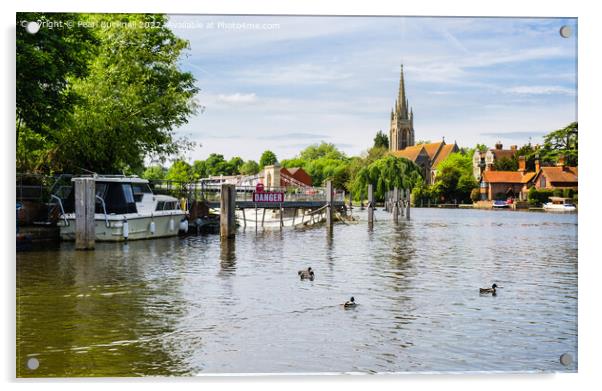 River Thames at Marlow Buckinghamshire Acrylic by Pearl Bucknall