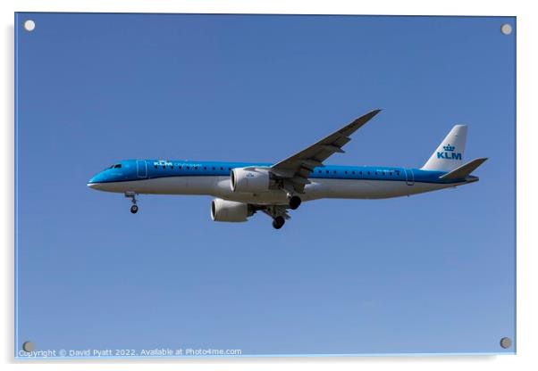 KLM Embraer 195-E2 Acrylic by David Pyatt