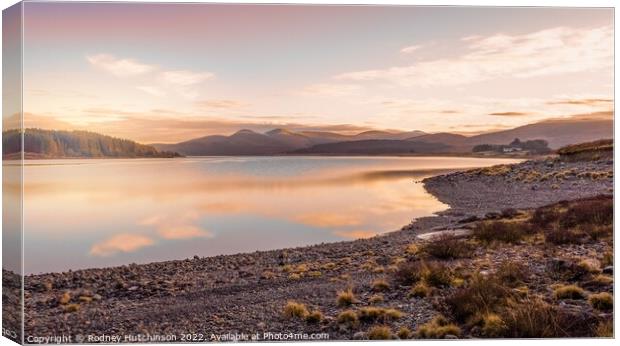 A Majestic Winter Sunset at Loch Doon Canvas Print by Rodney Hutchinson