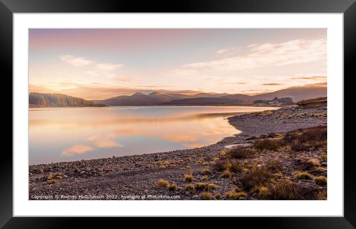 A Majestic Winter Sunset at Loch Doon Framed Mounted Print by Rodney Hutchinson
