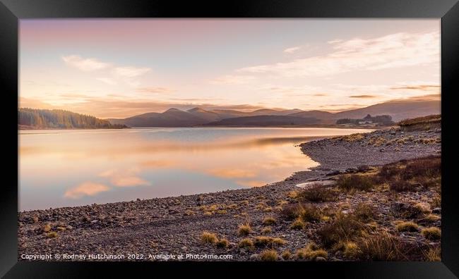 A Majestic Winter Sunset at Loch Doon Framed Print by Rodney Hutchinson