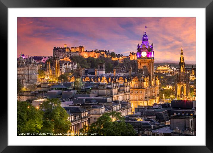 Fantastic sunset in Edinburgh  Framed Mounted Print by Melanie Viola