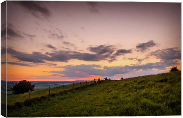 Colourful Dusk Sky Over Rural Kent Canvas Print by Jeremy Sage