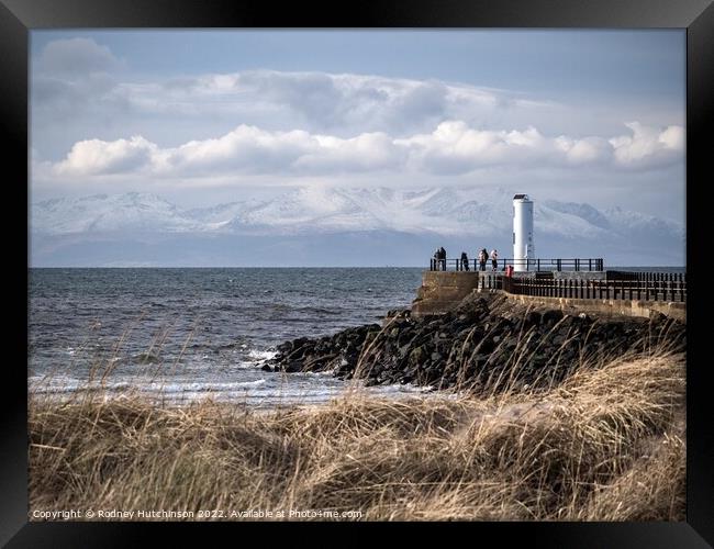 Mountains of Arran in snow Framed Print by Rodney Hutchinson