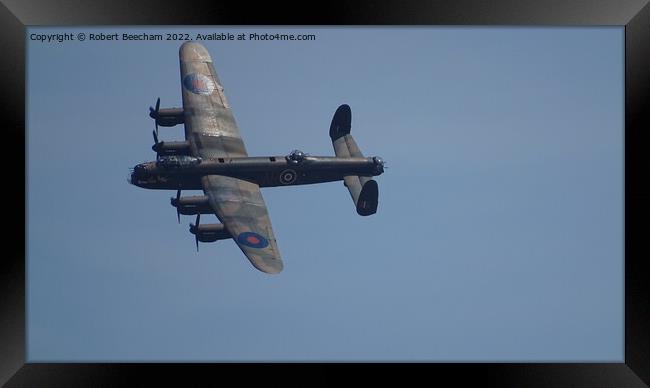 Lanchester bomber flying over Felixstowe Framed Print by Robert Beecham