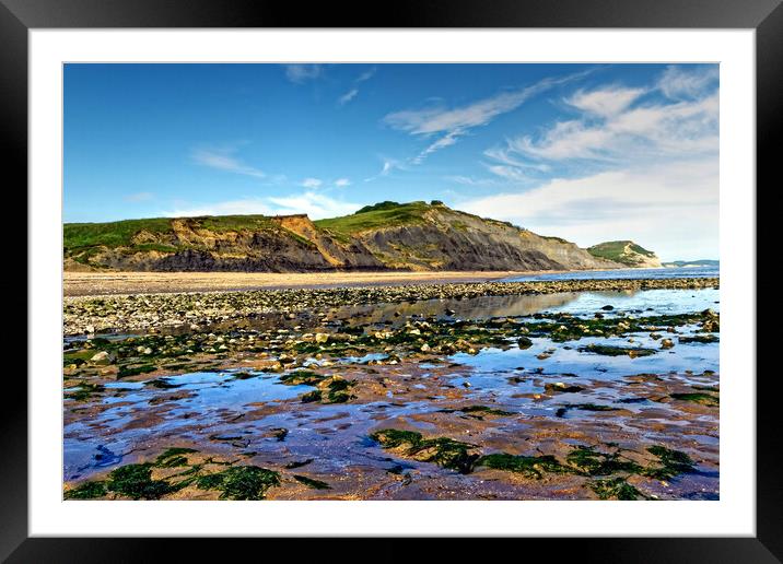 Charmouth Beach Reflections Dorset Framed Mounted Print by austin APPLEBY