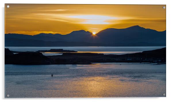 Sunset over Kerrera and Mull Acrylic by John Frid