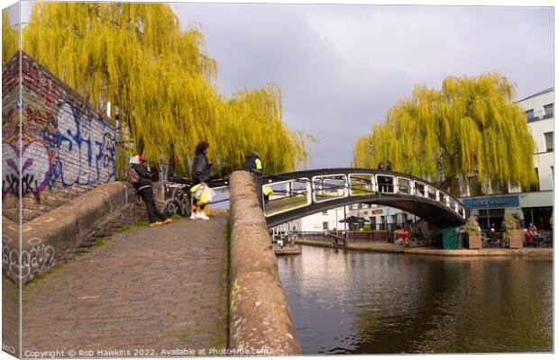 Camden Wharf Footbridge  Canvas Print by Rob Hawkins