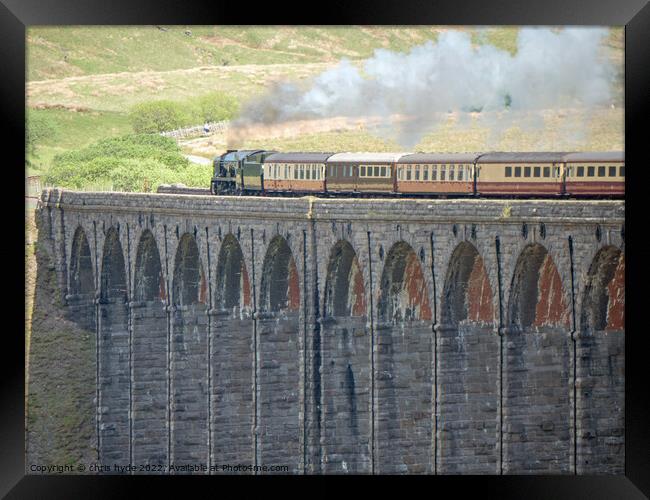 Steam train Braunton on Ribblesdale Viaduct Framed Print by chris hyde