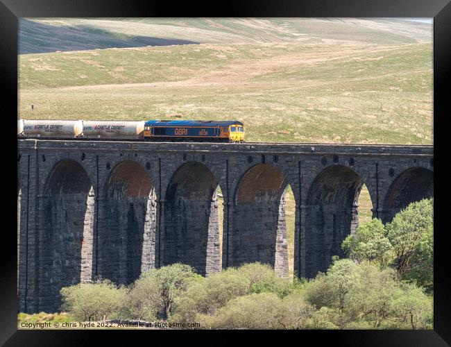 Freight Train on Ribblesdale Viaduct Framed Print by chris hyde